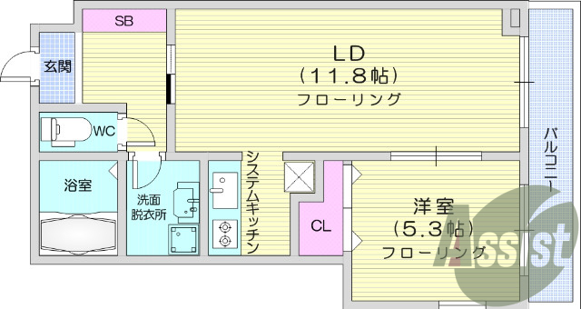 2LDK、浴室乾燥機、洗面所独立、温水洗浄便座