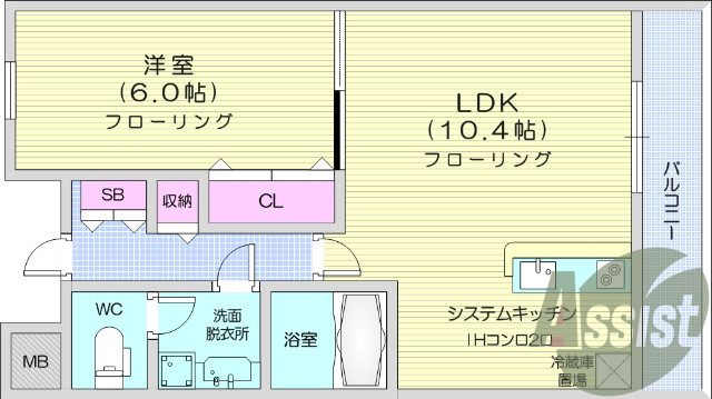 1LDK、センサー付き玄関灯、浴室乾燥換気扇、ペアガラス