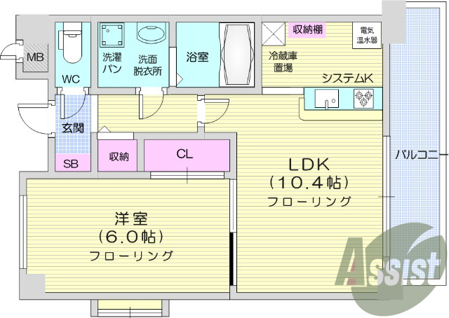 1LDK、オートロック、ウォシュレット、エアコン