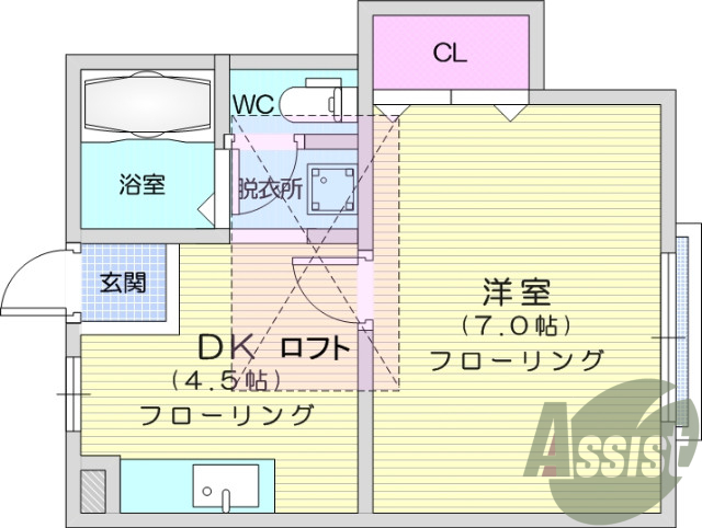 １DK、洗浄便座、セパレート、エアコン、クローゼット