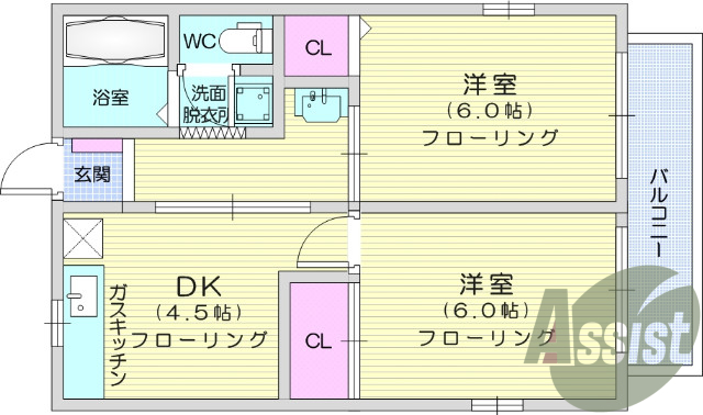 ２ＤＫ、洗浄便座、モニタフォン、エアコン、洋室