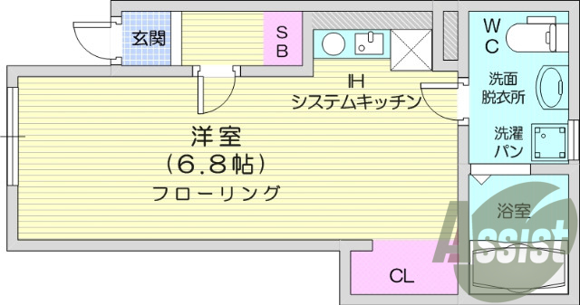 ワンルーム、ウォシュレット、モニター付きインターホン、