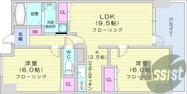 2ＬＤＫ、オートロック、ウォシュレット、追い焚き