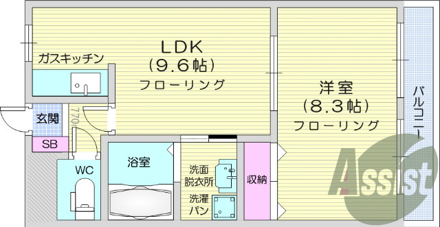 1ＬＤＫ、ペット相談可、追い焚き、ネット無料
