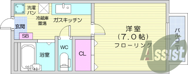 1K、モニター付きインターホン、ウォシュレット