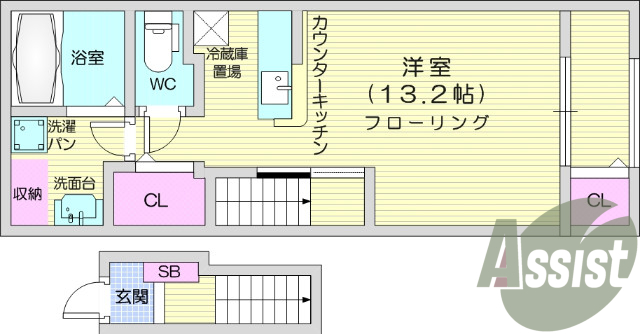 1K、ネット使用料不要、追焚機能、浴室乾燥機、宅配ボックス