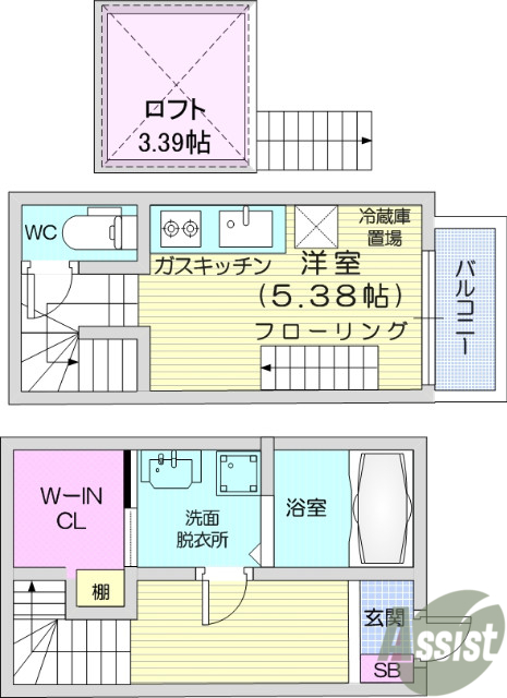 お写真は107号室のものです。参考にしてくださいませ。