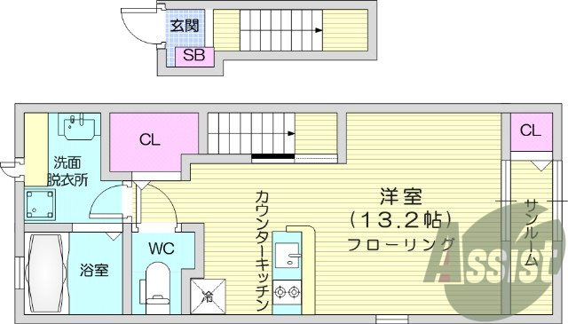 １K、インターネット無料、防犯カメラ、角部屋、浴室乾燥機
