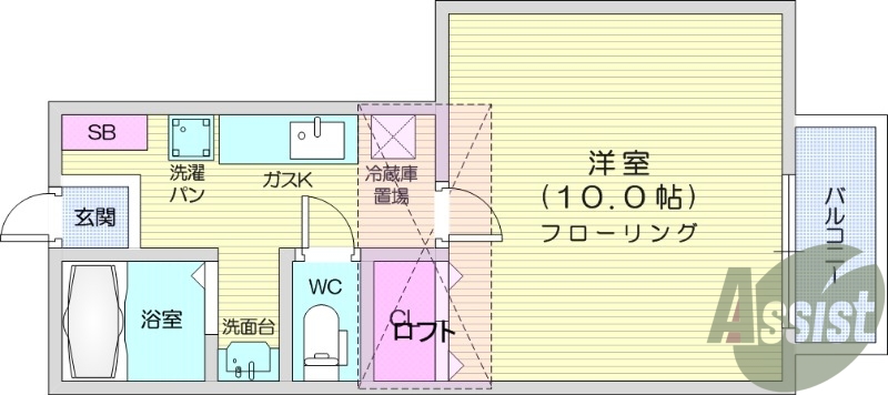 1Ｋ、ＪＲ仙山線「愛子」駅徒歩圏内、陽当たり良好