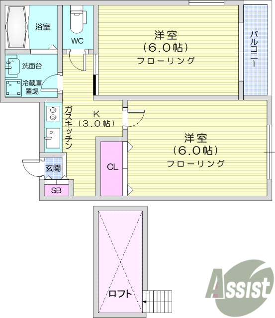 ２Ｋ、ＢＴ別、温水洗浄便座、洗面所独立、エアコン
