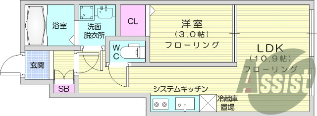 1LDK、シャンプードレッサー、追い焚き機能、浴室乾燥機