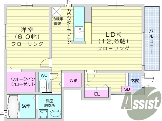 1LDK、カウンターキッチン、追い焚き機能、浴室乾燥機