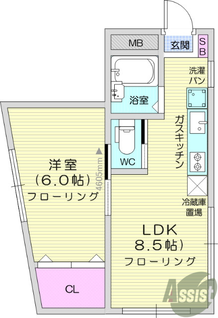 1LDK、オートロック、宅配BOX、浴室乾燥機、エアコン2台