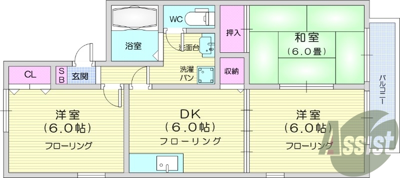 3DK、温水洗浄便座、モニター付きインターホン