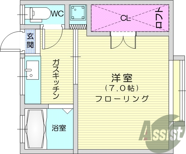 1K、ロフト、バス・トイレ別、室内洗濯機置場、温水洗浄便座