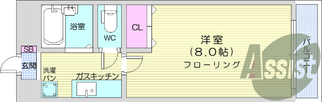 1K、内装リフォーム済、室内洗濯機置き場、日当たり良好