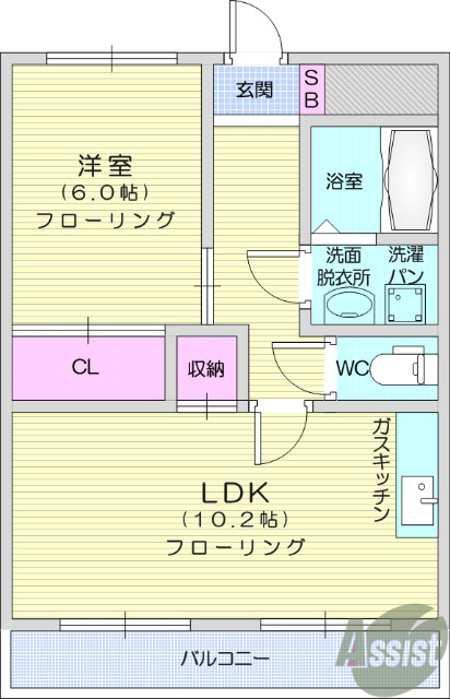 システムキッチン、バス・トイレ別、エアコン、独立洗面台