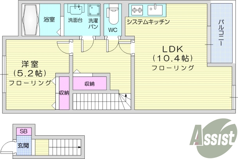 １LDK、浴室乾燥機、追い焚き機能、システムキッチン