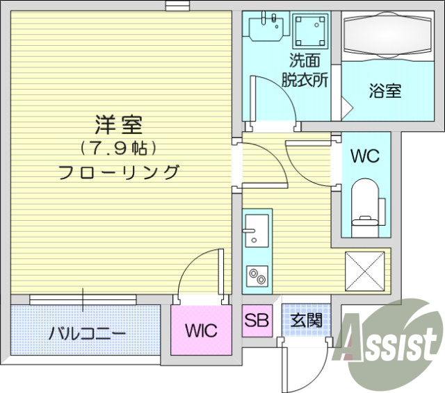 1*、洗面所独立、事務所可、IHコンロ、プロパン、エアコン