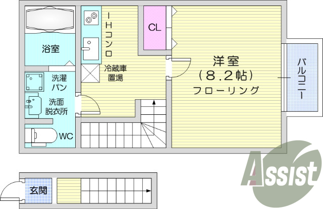 1K、インターネット無料、IHクッキングヒーター