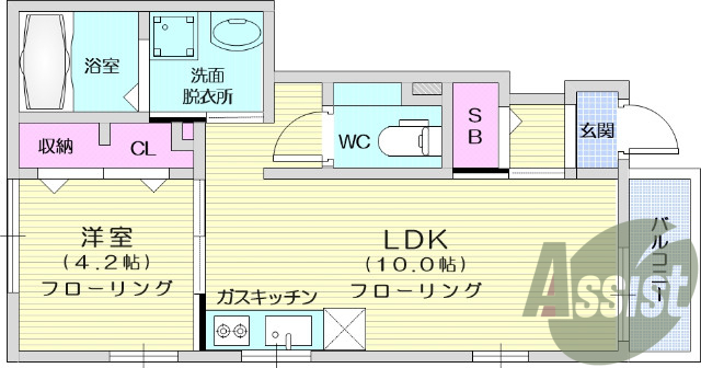 角部屋、浴室乾燥機、シャンプードレッサー
