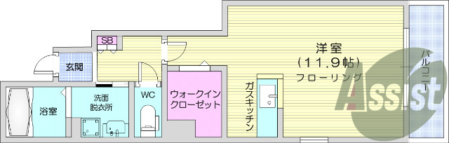 1R、バストイレ別、追い焚き機能、浴室乾燥機