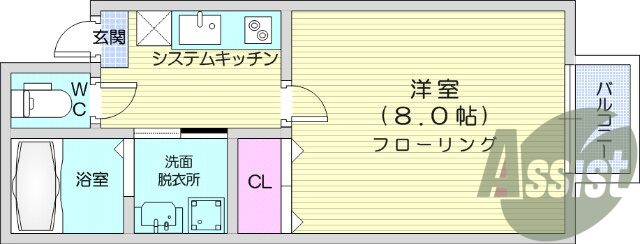 1K、新築、インターネット無料、TVインターホン