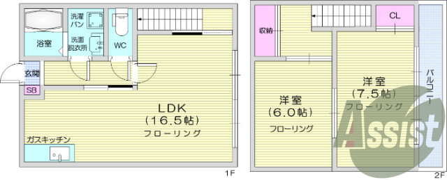 ２LDK、エアコン、室内洗濯機置場、トイレ浴室別、収納