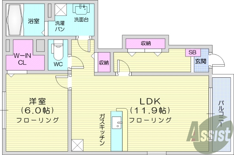 1LDK、浴室乾燥機、室内洗濯機置き場、追い焚き機能
