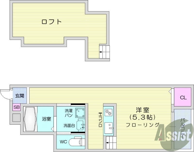 独立洗面台、追い焚き機能、浴室乾燥機、バルコニー