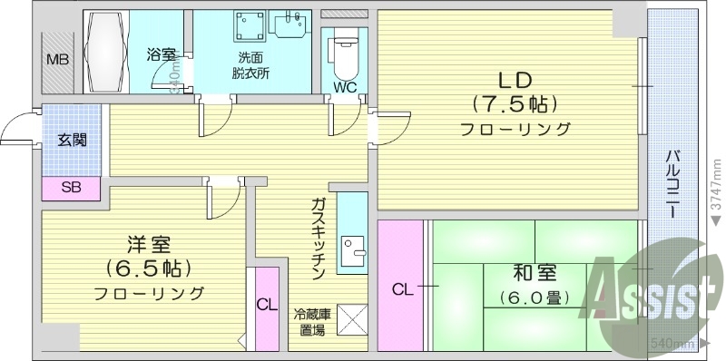 2LDK、貴重なペット可物件、ＴＶ付インターホン