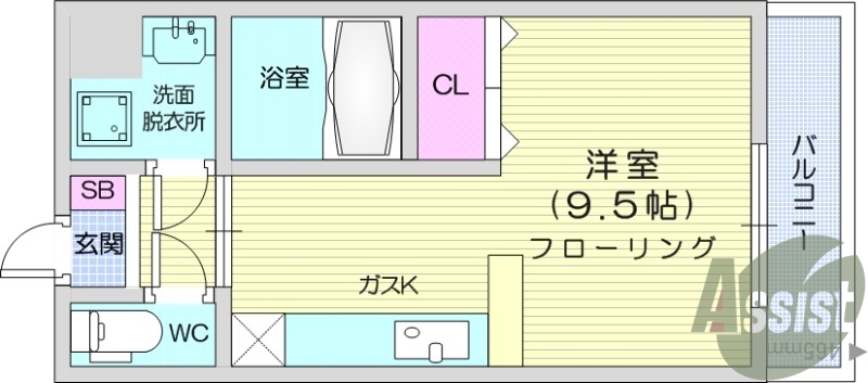 1R、独立洗面台、エアコン、追い焚き機能