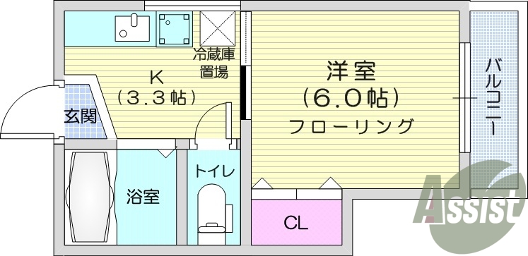 1K、モニターホン、バルコニー、エアコン、温水洗浄便座