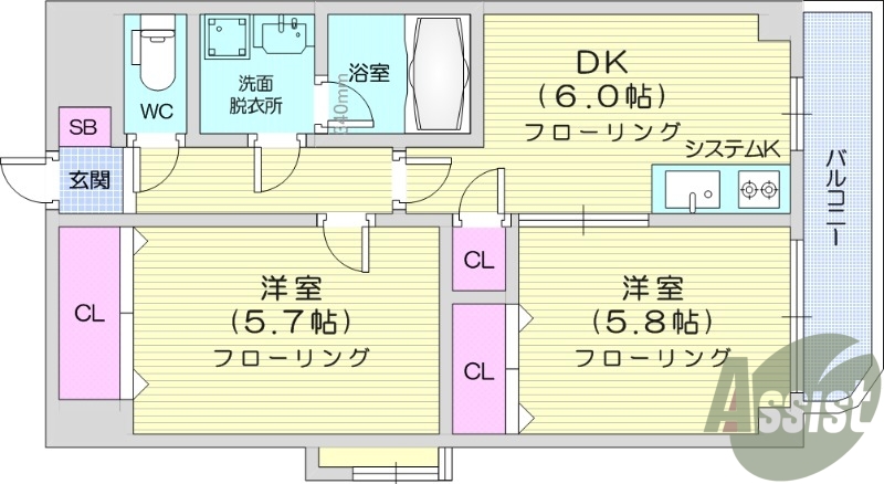 2階の間取り図