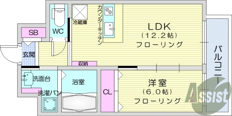 １LDK、エアコン、追い炊き、浴室乾燥機、IH