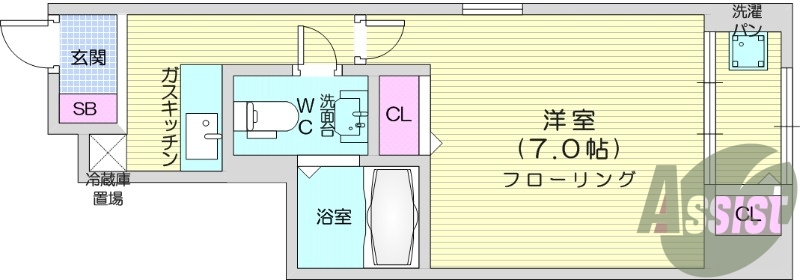 サンルーム、1K、浴室乾燥機、追い焚き機能付き