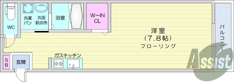 １K、システムキッチン、宅配ボックス、ペアガラス
