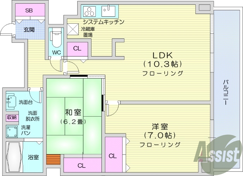 分譲タイプ、オートロック、バルコニー、エレベーター