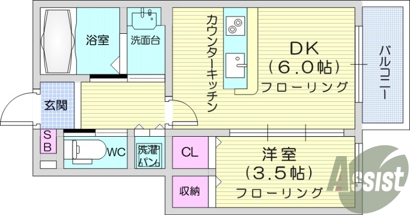 １DK、インターネット無料、浴室乾燥、追い焚き機能