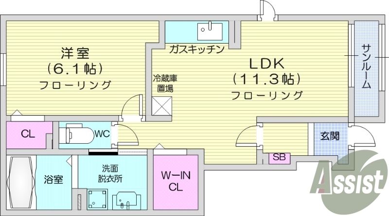 １LDK、宅配ボックス、浴室乾燥機、追い焚き機能、エアコン