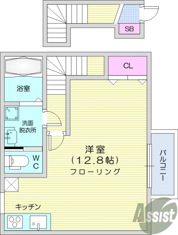 1R、エアコン、室内洗濯機置場、トイレ浴室別、収納