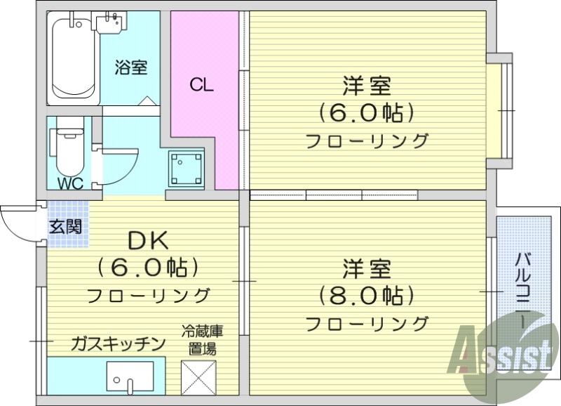２DK、エアコン、モニターインターホン、追い焚き