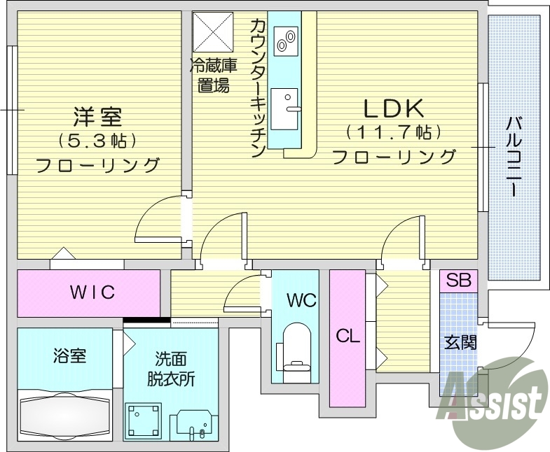 １LDK、インターネット無料、エアコン、独立洗面台