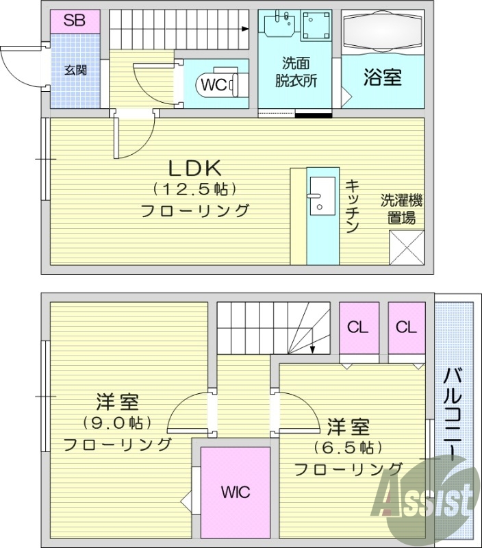 2LDK、追い焚き、温水洗浄便座、エアコン