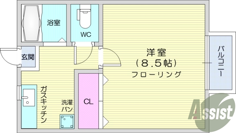 1K、ウォシュレット、モニターホン、エアコン