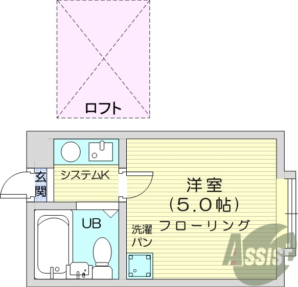 台原駅徒歩圏内、ロフト付き物件、室内洗濯機置き場