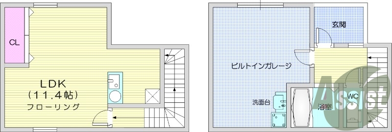 ビルトインガレージ、１ＳＲ、エアコン、浴室乾燥機