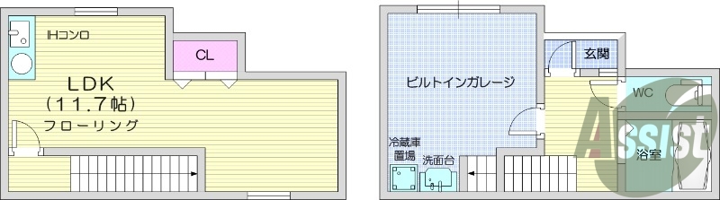 ビルトインガレージ、１ＳＲ、エアコン、浴室乾燥機
