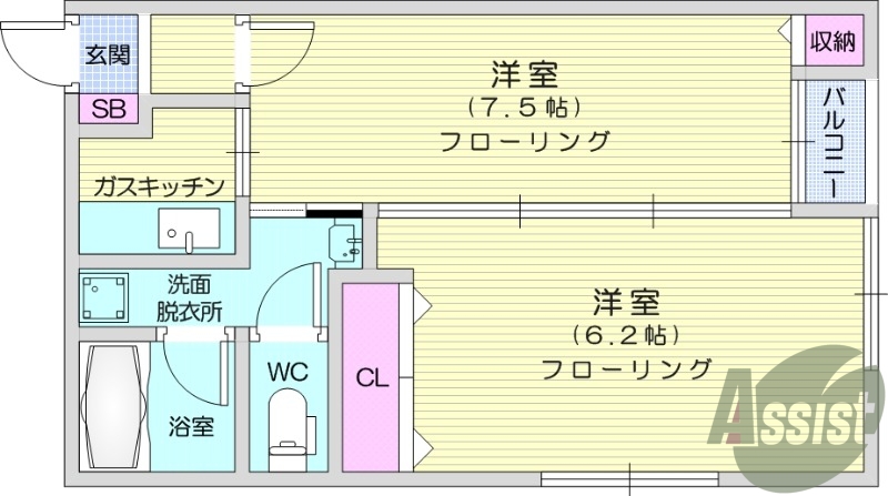 2K、エアコン、モニター付インターホン、追焚機能、BS