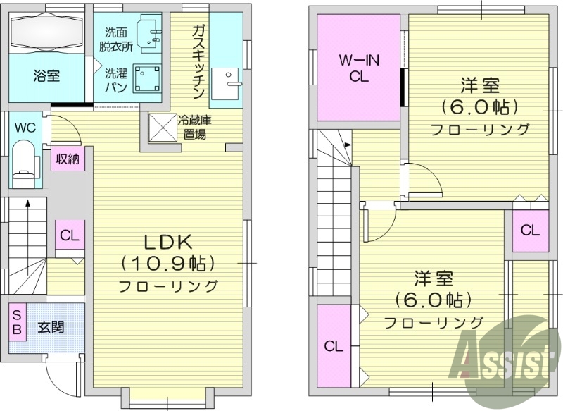 2LDK、追焚機能、浴室乾燥、エアコン。